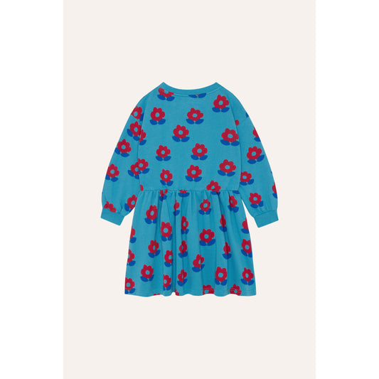 Vestido Azul con Flores Rojas - The Campamento