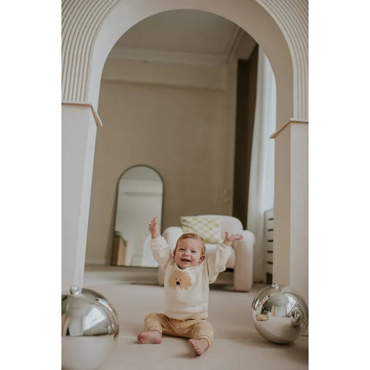 Sudadera Bebé – Moustache Dog Ivory | Sproet & Sprout