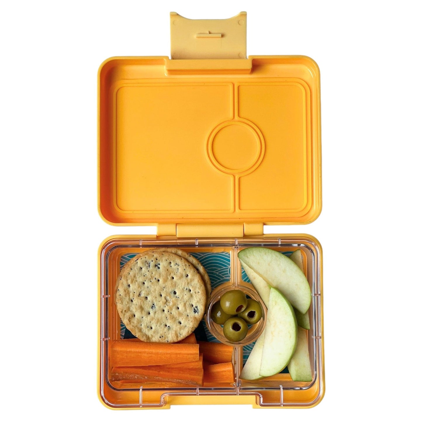 Yumbox Snack 3 Compartimentos – Yellow con Bandeja Shark
