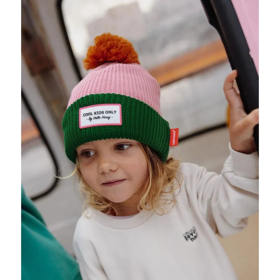 Gorro Color Block rosa y verde – Hello Hossy