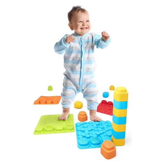 Alfombra Sensorial Soft Bibi – Set de 4 alfombras + 16 bloques blanditos
