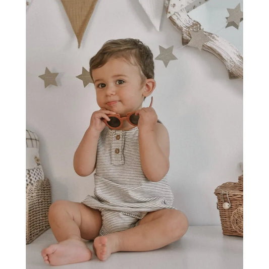 North Baby – Pelele de Tirantes Orgánico “Cinza Stripes”