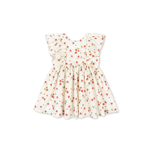 Vestido Evia Bow – Estampado Fresas - Konges Sløjd