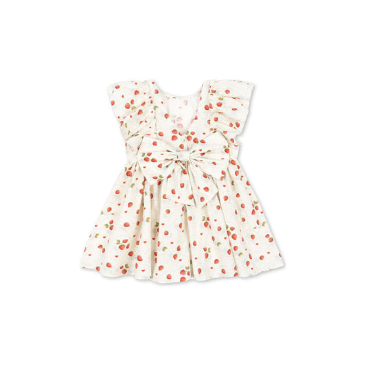 Vestido Evia Bow – Estampado Fresas - Konges Sløjd