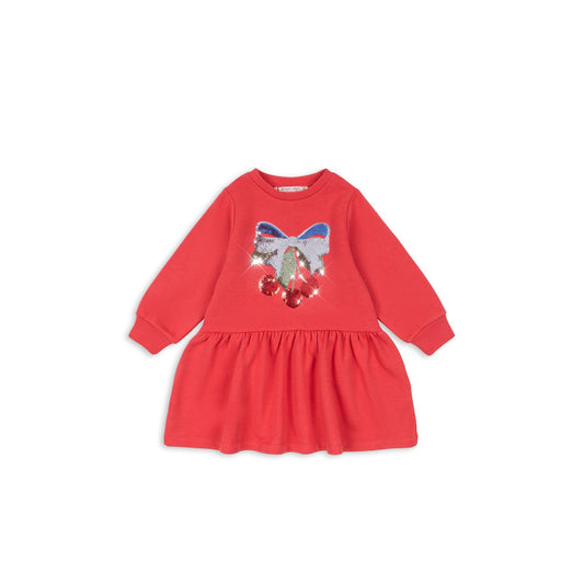 Vestido Sudadera con Lazo y Cerezas de Lentejuelas - Konges Sløjd