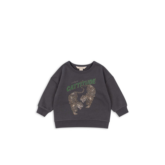 Sudadera “CATTITUDE” – Leopardo Gris | Konges Sløjd