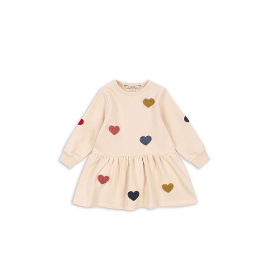 Vestido Sudadera con Corazones Multicolor - Konges Sløjd