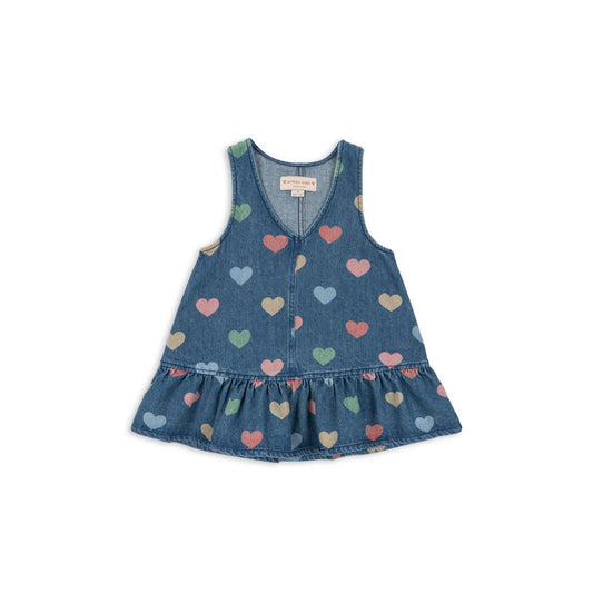 Vestido Vaquero con Estampado de Corazones - Konges Sløjd