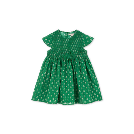 Vestido camisero con smock “Flores” – Konges Sløjd