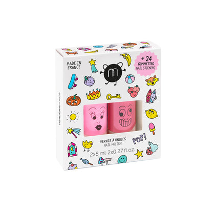 Pack de 2 Esmaltes con Pegatinas POP - Nailmatic