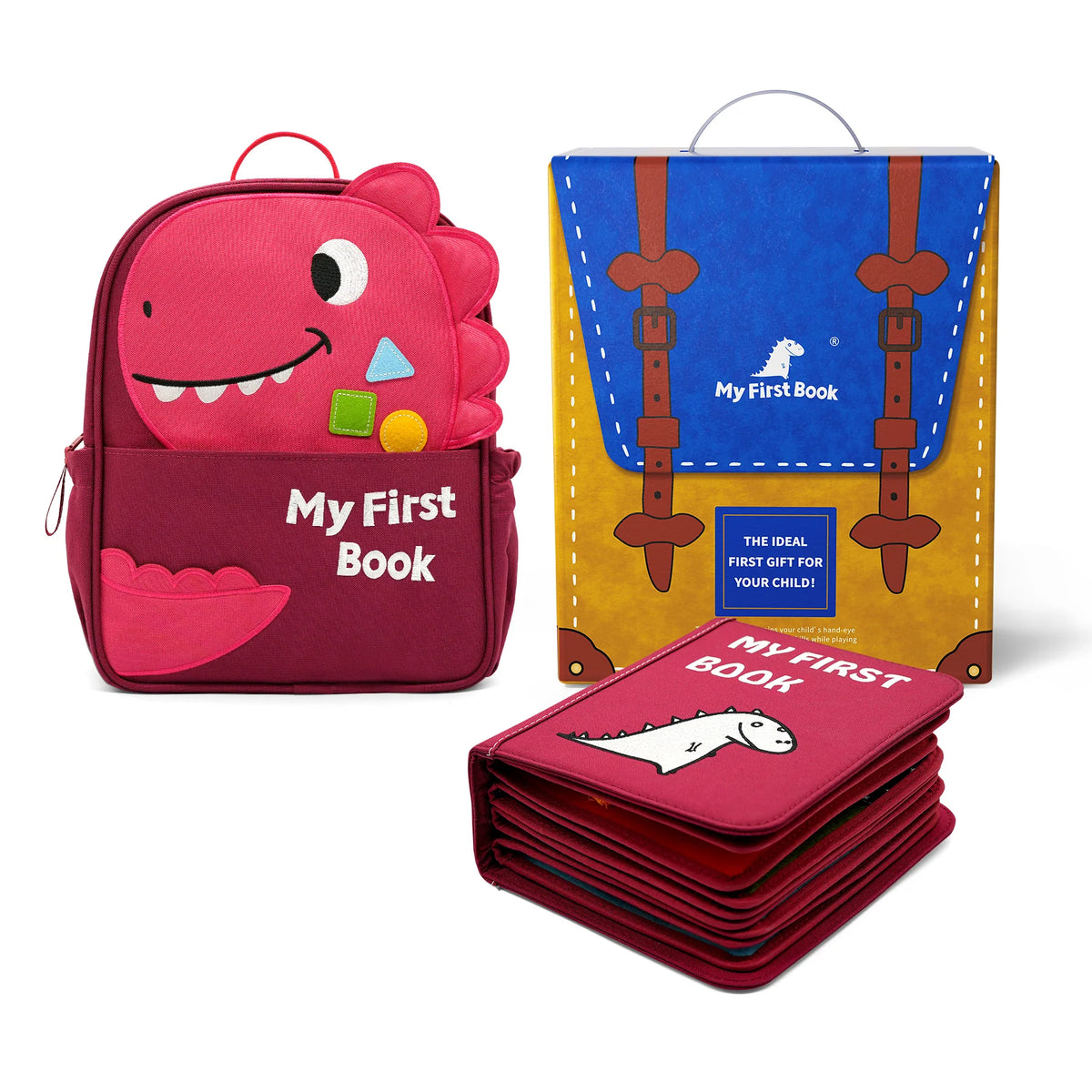 Libro Sensorial Mi Dia a Dia + Mochila Dinosaurio – My First Book
