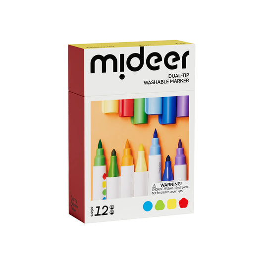 Rotuladores Lavables Mideer – Pack Doble Punta (12 Colores)