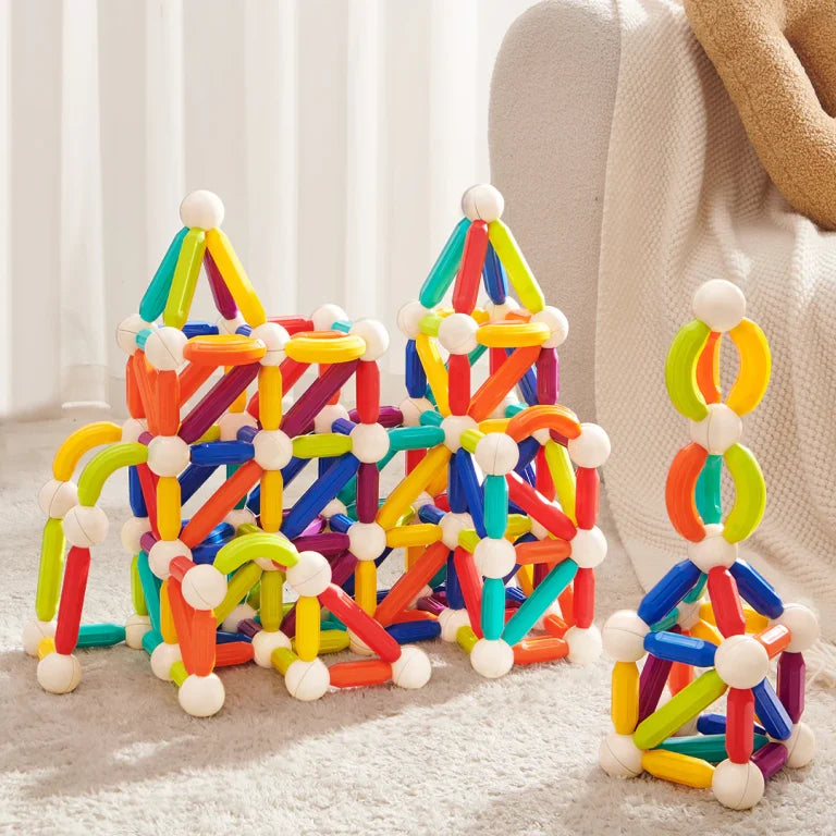 Juego Palitos Magneticos de construccion 60 elementos Mideer