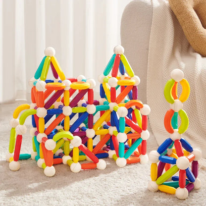 Juego Palitos Magneticos de construccion 60 elementos Mideer