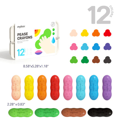 Crayones Pease “Manos Limpias” – Mideer (Pack de 12 unidades)