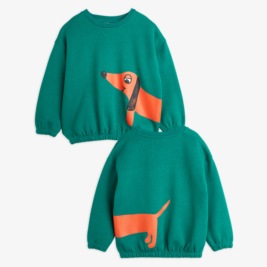 Sudadera Verde con Estampado de Perro – Mini Rodini
