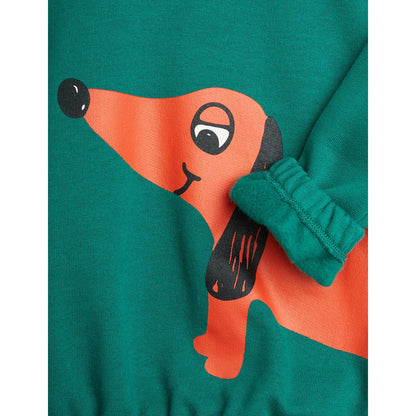 Sudadera Verde con Estampado de Perro – Mini Rodini