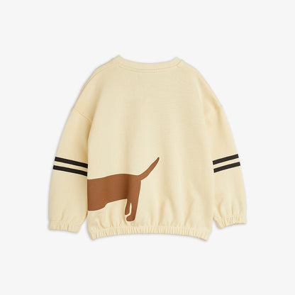 Sudadera de Rayas con Estampado de Perro – Vainilla | Mini Rodini