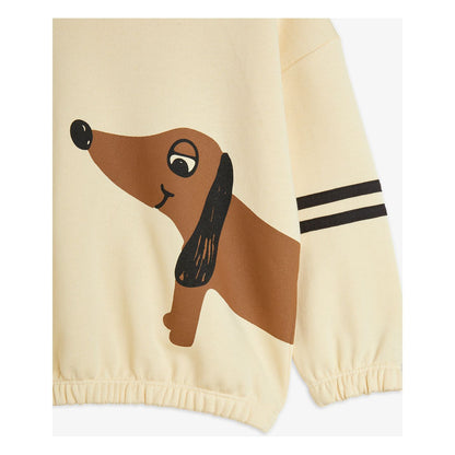 Sudadera de Rayas con Estampado de Perro – Vainilla | Mini Rodini