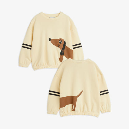 Sudadera de Rayas con Estampado de Perro – Vainilla | Mini Rodini