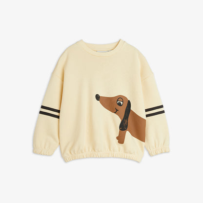 Sudadera de Rayas con Estampado de Perro – Vainilla | Mini Rodini