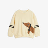 Sudadera de Rayas con Estampado de Perro – Vainilla | Mini Rodini