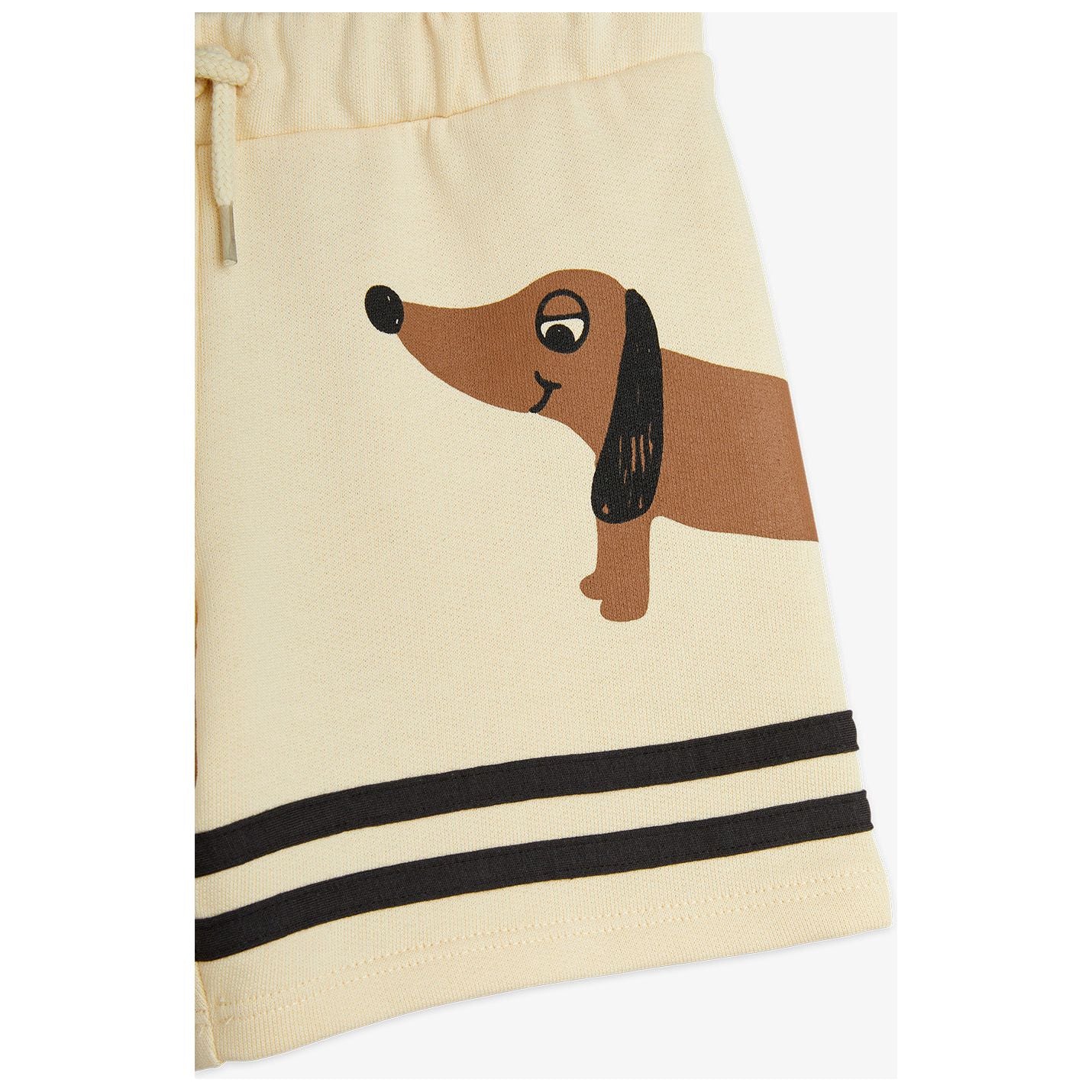Pantalones Cortos con Estampado de Perro y Rayas – Vainilla | Mini Rodini