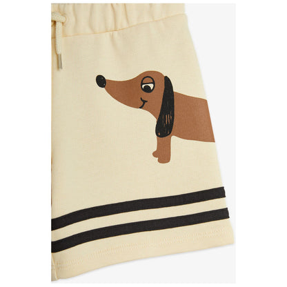 Pantalones Cortos con Estampado de Perro y Rayas – Vainilla | Mini Rodini