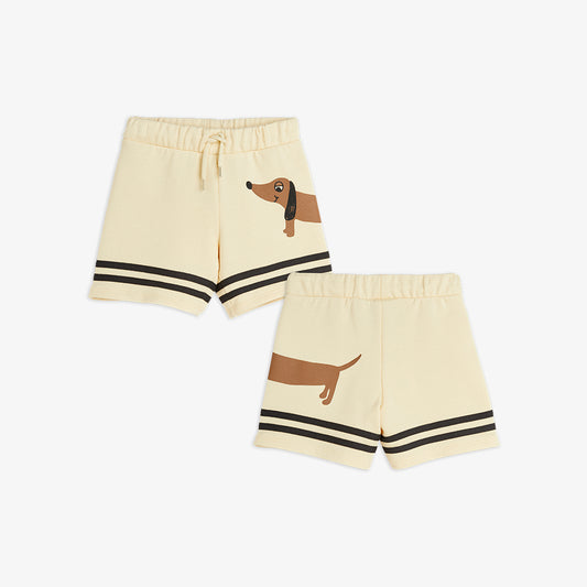 Pantalones Cortos con Estampado de Perro y Rayas – Vainilla | Mini Rodini