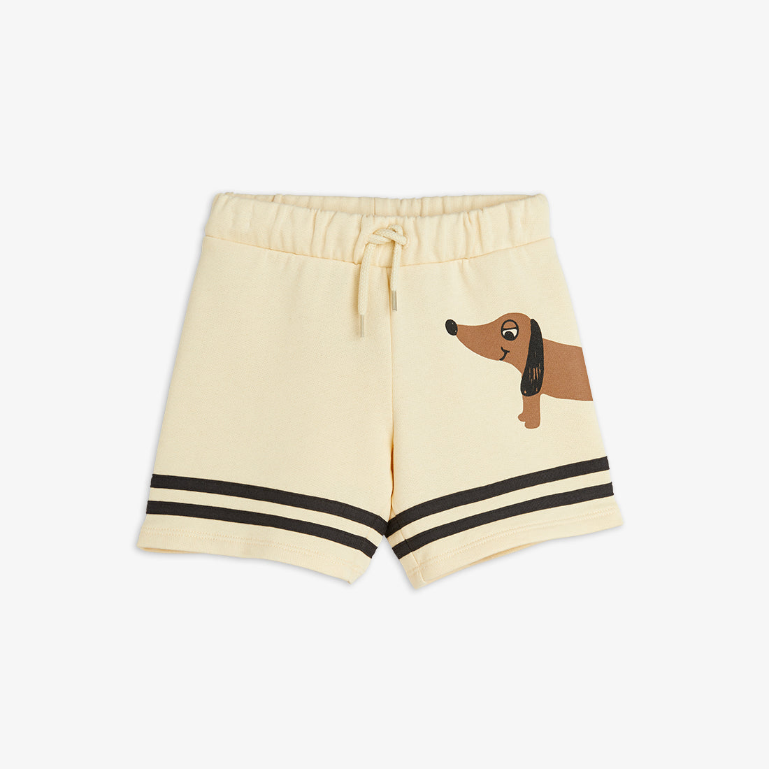 Pantalones Cortos con Estampado de Perro y Rayas – Vainilla | Mini Rodini