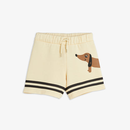 Pantalones Cortos con Estampado de Perro y Rayas – Vainilla | Mini Rodini