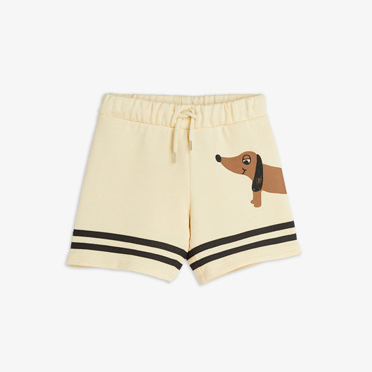 Pantalones Cortos con Estampado de Perro y Rayas – Vainilla | Mini Rodini