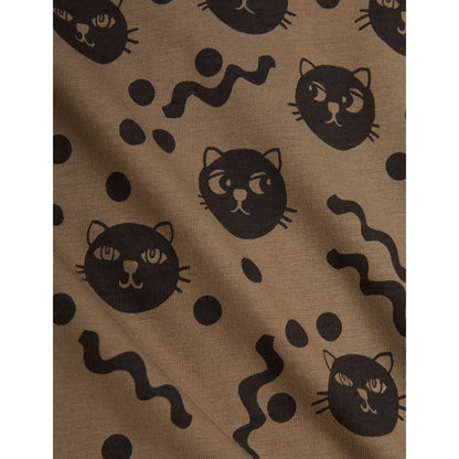 Conjunto Bebé "Cats" – Off White y Marrón | Mini Rodini