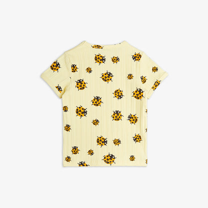 Camiseta de Manga Corta con Estampado de Mariquitas – Amarillo | Mini Rodini