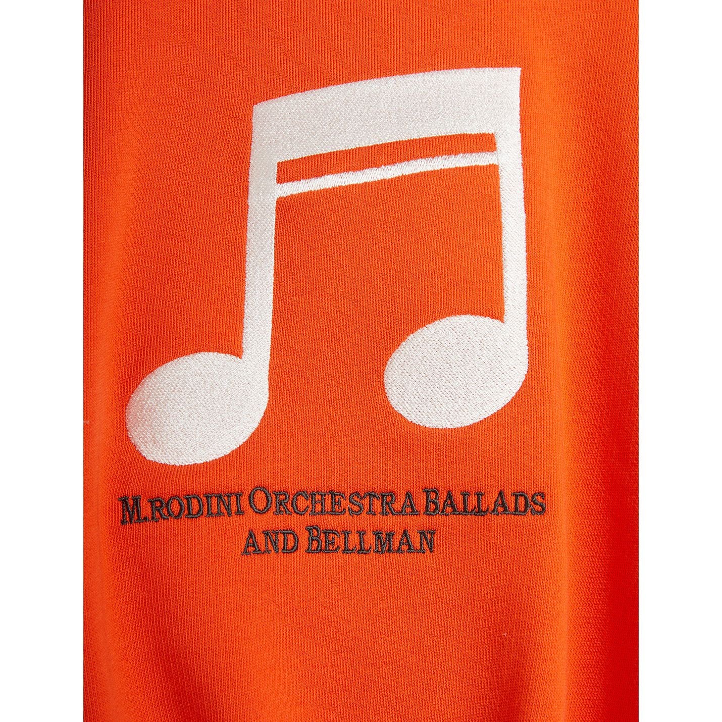 Sudadera con Bordado de Nota Musical – Rojo Naranja | Mini Rodini