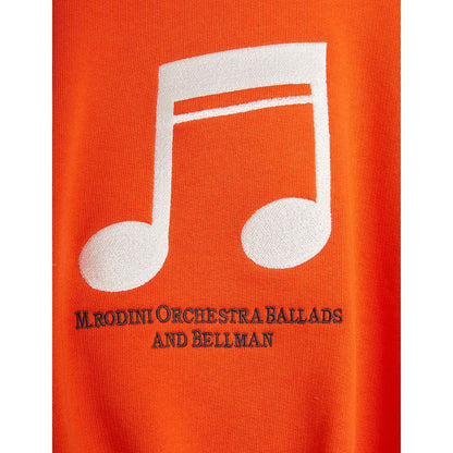 Sudadera con Bordado de Nota Musical – Rojo Naranja | Mini Rodini
