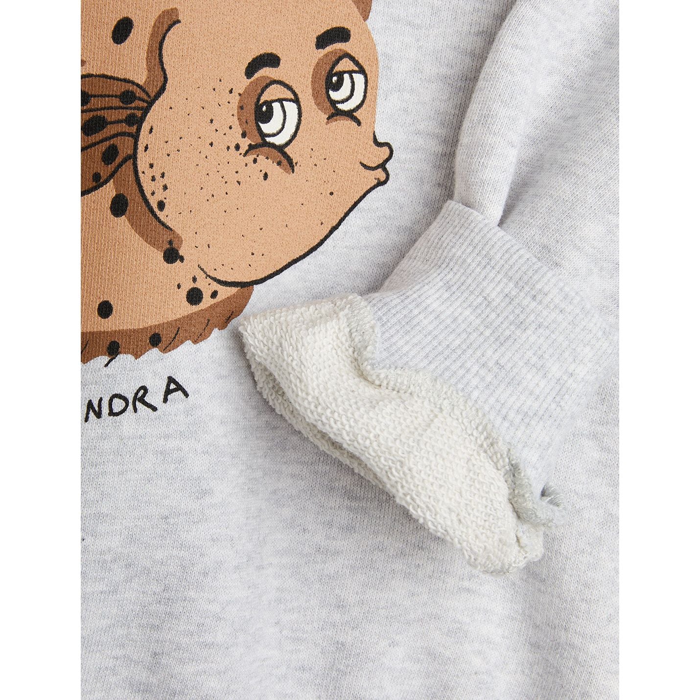 Sudadera con Estampado de Pez Flundra – Gris Jaspeado | Mini Rodini