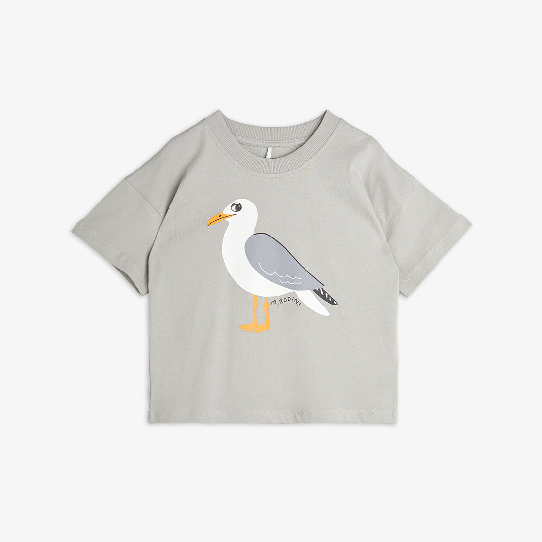 Camiseta de Manga Corta con Estampado de Gaviota – Gris | Mini Rodini