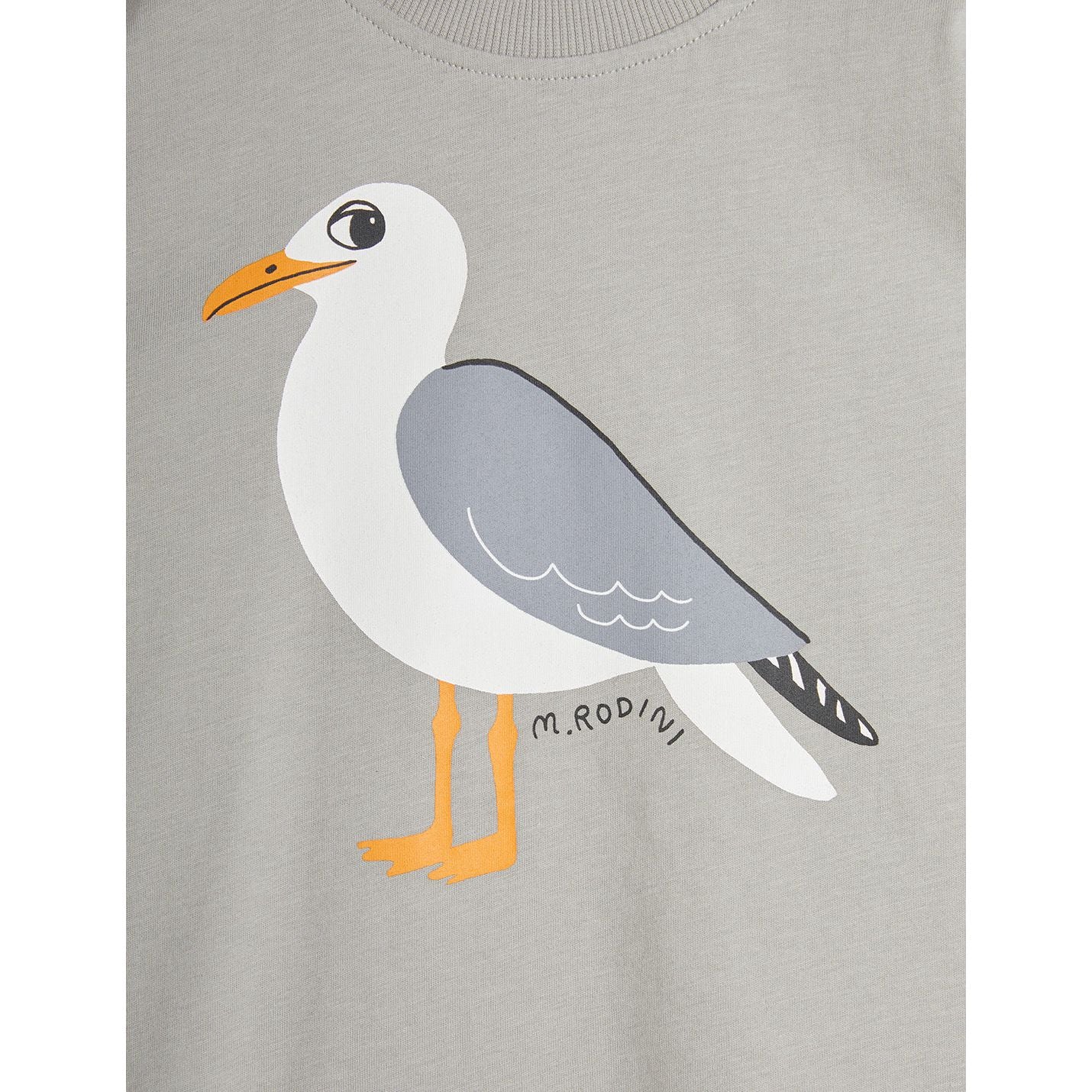 Camiseta de Manga Corta con Estampado de Gaviota – Gris | Mini Rodini