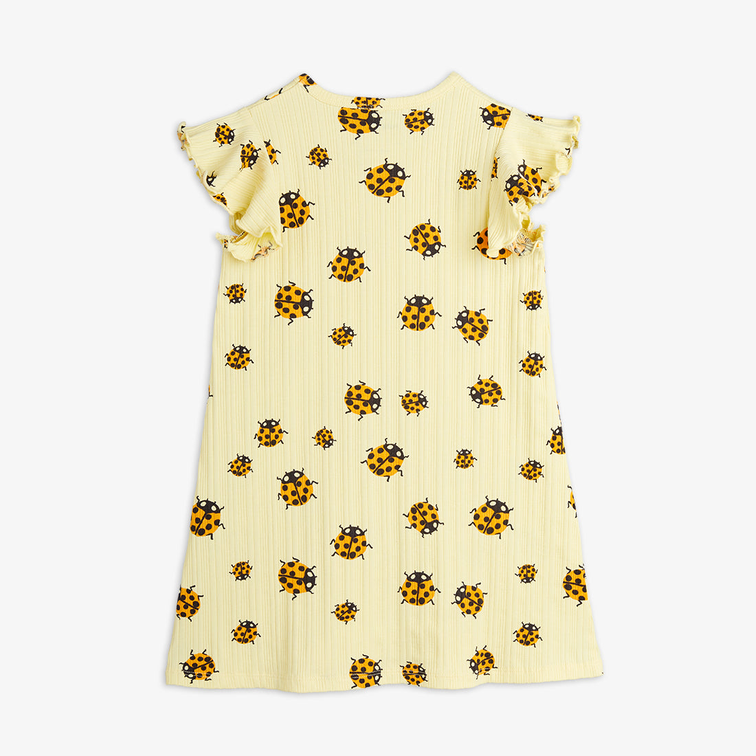 Vestido con Estampado de Mariquitas – Amarillo | Mini Rodini