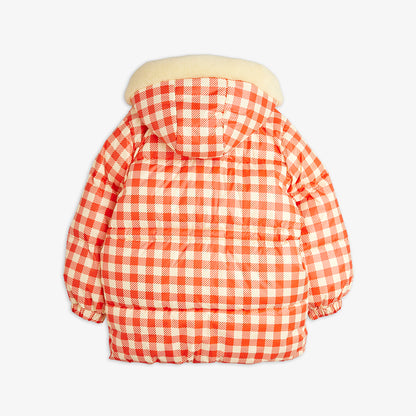 Abrigo Acolchado “Ritzratz Patch Gingham Heavy Puffer” – Rojo/Cream Check | Mini Rodini