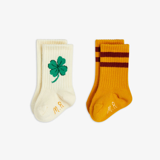 Pack de 2 Calcetines – Trébol y Rayas - Mini Rodini