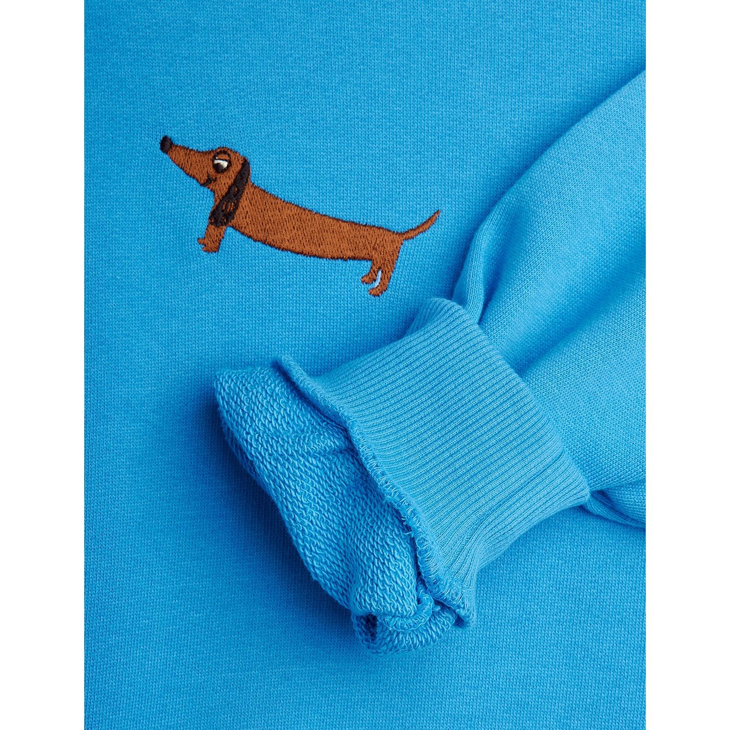 Sudadera Azul con Perro Salchicha – Mini Rodini
