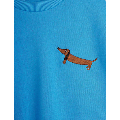 Sudadera Azul con Perro Salchicha – Mini Rodini