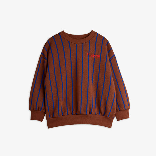 Sudadera Rayas Chocolate y Azul - Mini Rodini