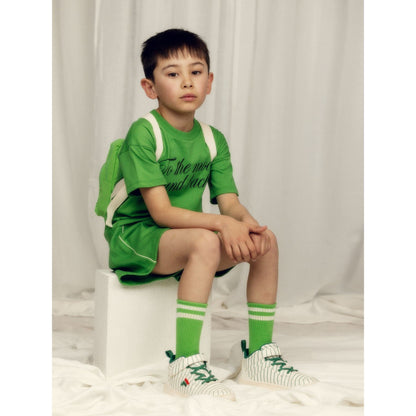 Green shorts with white piping | Mini Rodini