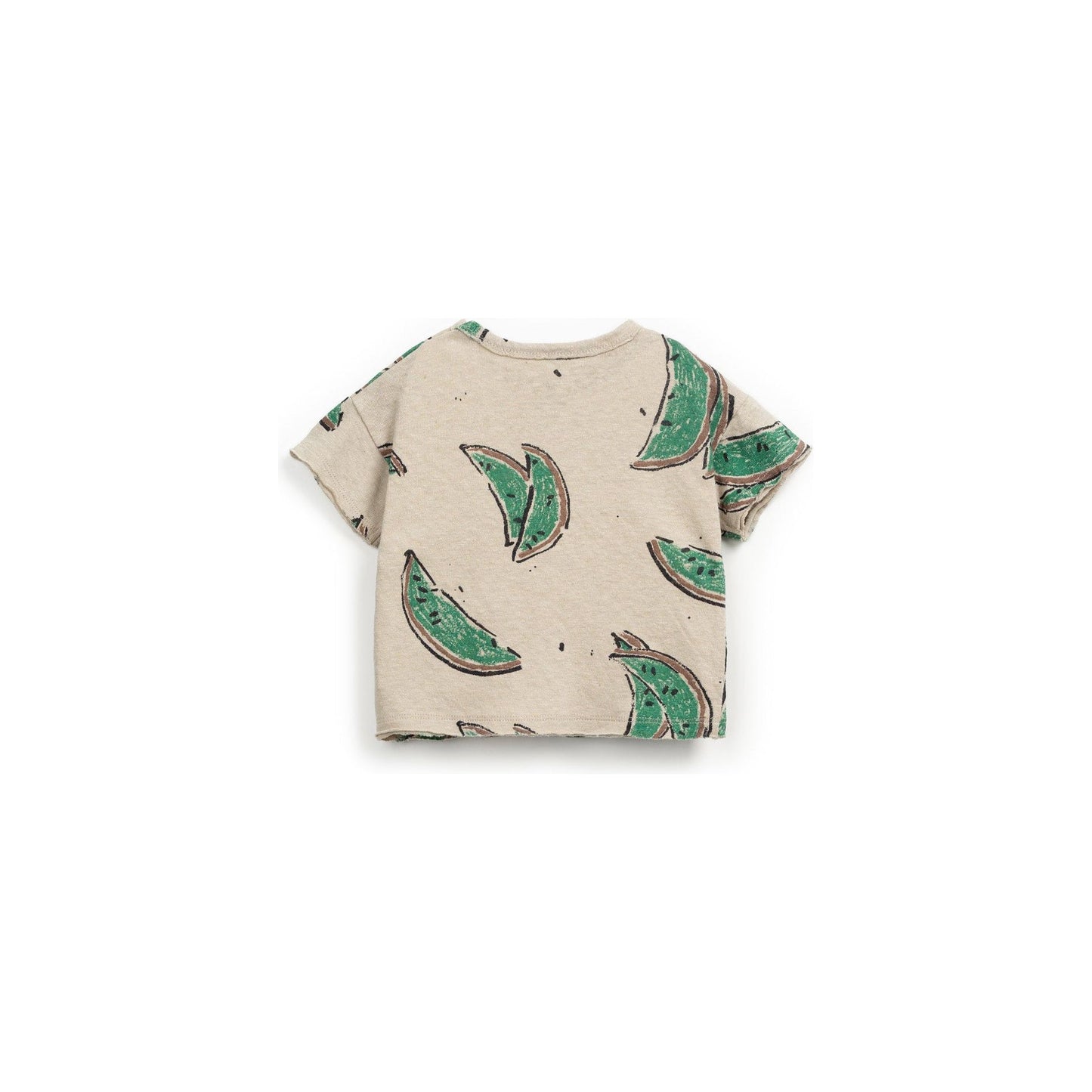 Camiseta de Bebé con Estampado de Sandía – Mezcla de Algodón Orgánico y Lino – Play Up