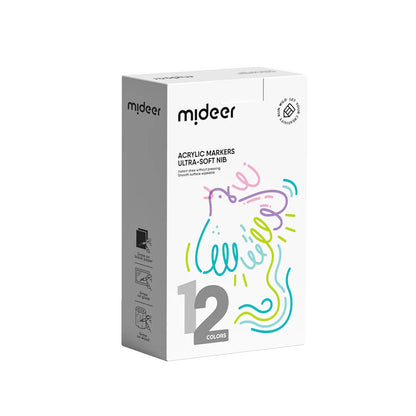 Rotuladores Acrílicos Puntas Ultra-Suave – Mideer (Pack de 12)