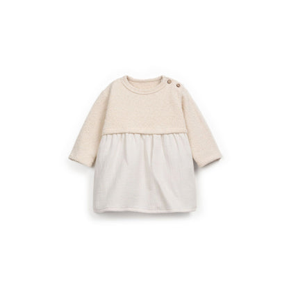 Vestido de Punto Bouclé y Gasa de Algodón - Play Up