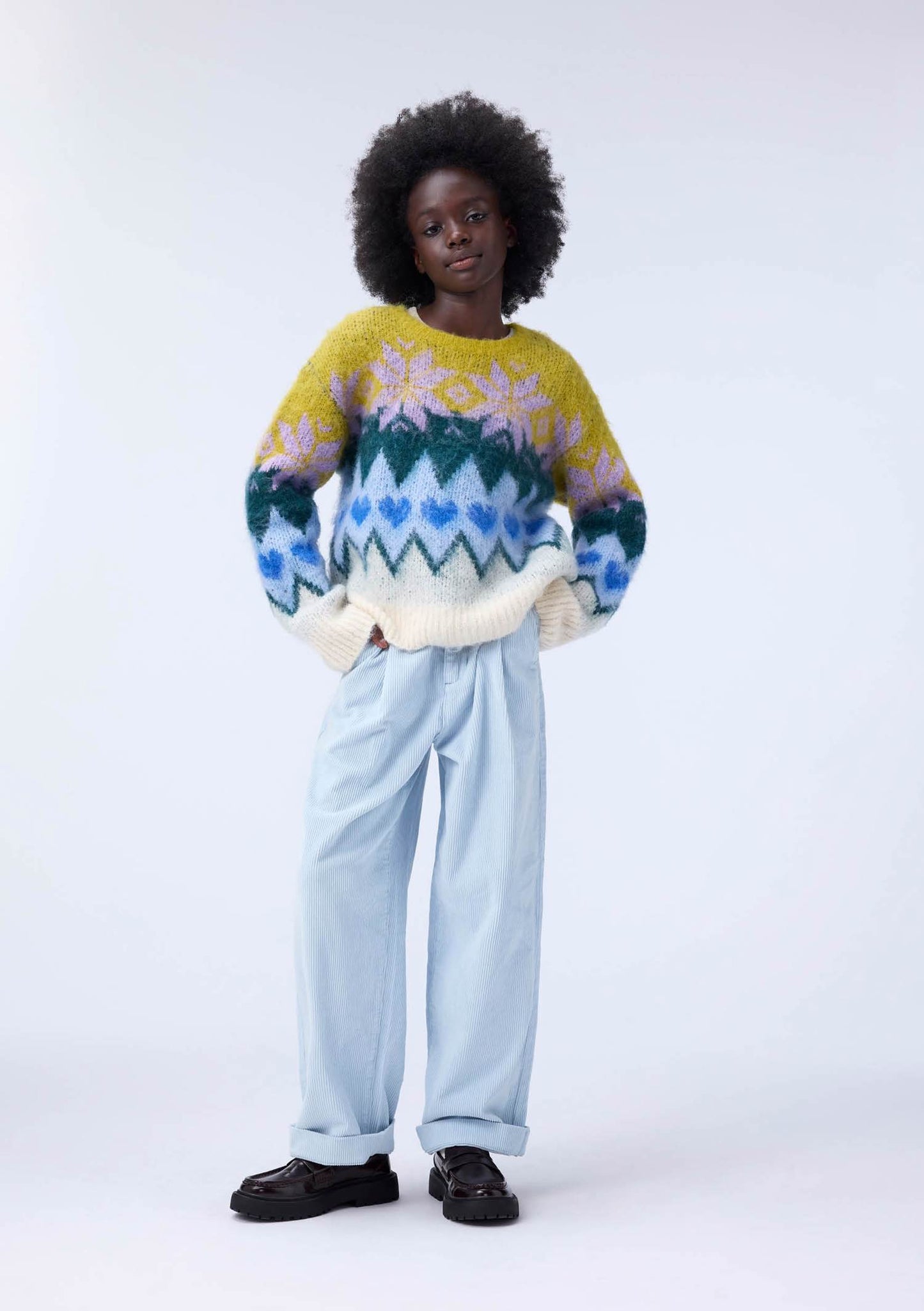 Jersey Multicolor con Corazones y Copos - MOLO